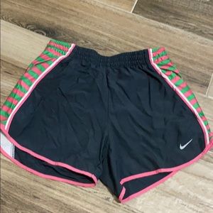 pink and green striped nike shorts